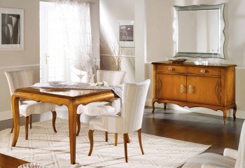 Белый стул в полосатой обивке с низкими глухими подлокотниками - mdg/1093