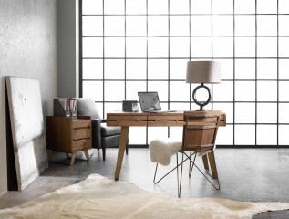 Кабинет из массива с дизайнерским декором - hkf/0341