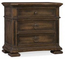 Тумба из массива кофейного оттенка с 3 ящиками - hkf/1498