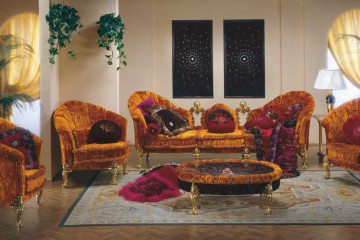 Удивительная гостиная оранжевого цвета - mmgp/0258