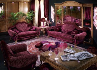 Шикарная бордово-розовая гостиная из - mmgp/0260