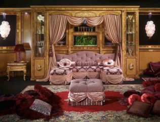 Изящная гостиная с диваном и пуфами - mmgp/0262