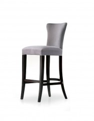 Светло-серый стул с фигурной спинкой на черном основании - mdg/1139