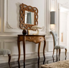 Консоль орехового оттенка с 1 декорированным ящиком - mdg/0805