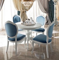 Темно-голубой стул на белом каркасе - mdg/1023