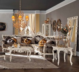 Белый стол на подстолье с ажурной резной царгой - mdg/0771