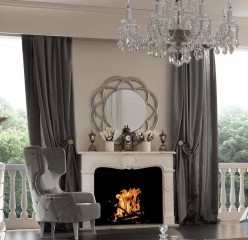 Круглое зеркало в ажурной серебристой раме - mdg/0981