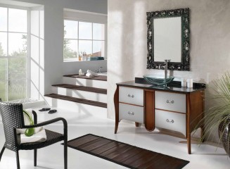 Зеркало в прямоугольной черной резной раме - mdg/1090