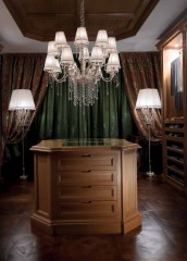 Белая люстра с подвесками - spmm/0164