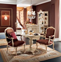 Белый стол на фигурной резной ножке - mdg/0758