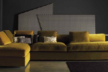 Угловой диван лимонного оттенка - mglm/17