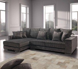 Темно-серый модульный диван с металлическими деталями - tna/185