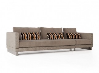 Бежевый модульный диван в однотонной и узорчатой обивке - tna/260