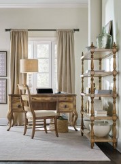 Кабинет из светлого массива с резной этажеркой - hkf/0329