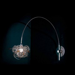 Бра на тонком изогнутом стержне с плафонами в виде крученых прутьев - slnt/0385