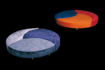 Круглый пуф из 3 разноцветных секторов - lof/370