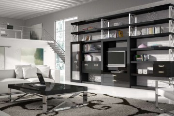 Современная гостиная с белым диваном - mamn/0142