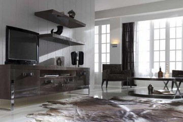 Современная гостиная с круглым журнальным столом - mamn/0141