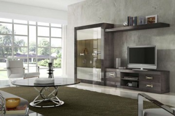 Современная гостиная с модульным шкафом - mamn/0137