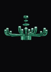 Зеленая стеклянная люстра - sbbg/0094