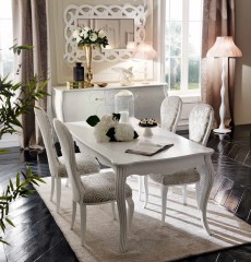 Зеркало в белой ажурной прямоугольной раме - mdg/0940