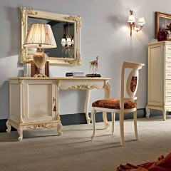 Стул цвета слоновой кости в коричневой бархатной обивке - mdg/1069