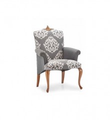 Серый стул в комбинированной текстильной обивке - mdg/1012