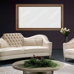 Большое прямоугольное зеркало в позолоченной резной раме с чернением - mdg/0942