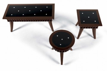 Квадратный кофейный стол на фигурном подстолье - mrvt/0155