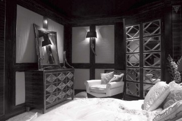 Комплект мебели для спальной комнаты в контрастных тонах - misg/0131