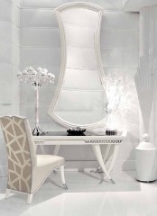 Белое фигурное зеркало - misg/0445