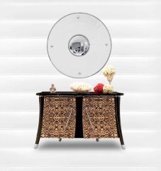 Круглое зеркало с матовой круглой рамой - misg/0389