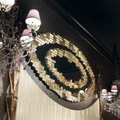 Овальное золотое зеркало - misg/0317