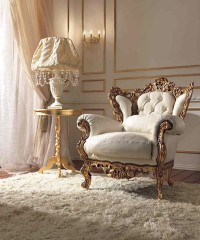 Круглый журнальный стол в золотистом цвете - mobm/0180