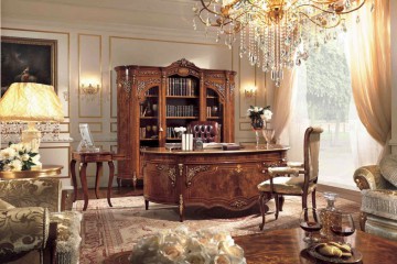 Классический кабинет с кожаным креслом - mobm/0162