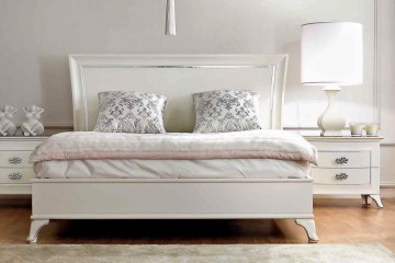 Двуспальная кровать без изножья и две прикроватные тумбочки - mobm/0056