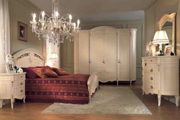 Композиция мебели для спальной комнаты в белом цвете - mobm/0219