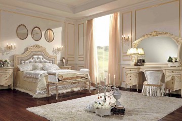 Композиция мебели для спальной комнаты в светлых тонах - mobm/0186