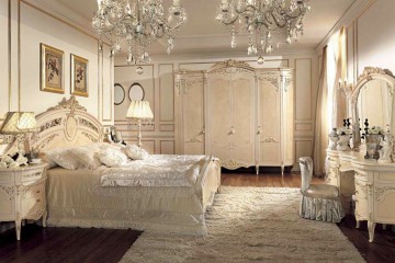 Композиция мебели для спальной комнаты в светлых тонах - mobm/0181