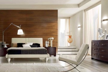 Мебель для спальни, обтянутая кожей и украшенная резьбой - mobm/0138