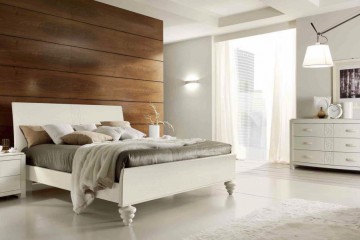 Мебель для спальни с резьбой и орнаментом в белом цвете - mobm/0136