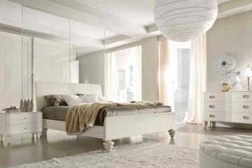 Мебель для спальни с резьбой и орнаментом в белом цвете - mobm/0135