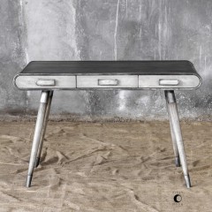 Стол с металлической столешницей и 3 деревянными ящиками - utr/2043