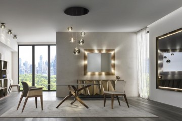 Стеклянный стол на изогнутых разноцветных ножках - rfa/080