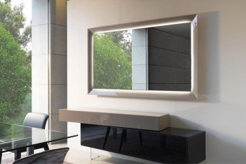 Прямоугольное зеркало в объемной раме со встроенной подсветкой - rfa/370