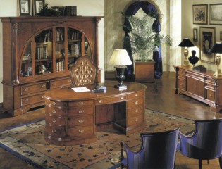 Кабинет с овальным письменным столом - mfmn/0268