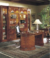 Кабинет с креслом в обивке из натуральной кожи черного цвета - mfmn/0270