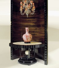 Круглый кофейный столик с вставкой из мрамора - mfmn/0145