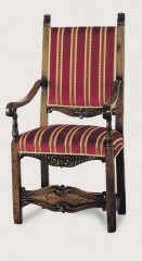 Обеденный стул  на резном каркасе в текстильной обивке - mfmn/0379