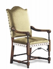 Обеденный стул на резном каркасе в текстильной обивке - mfmn/0401